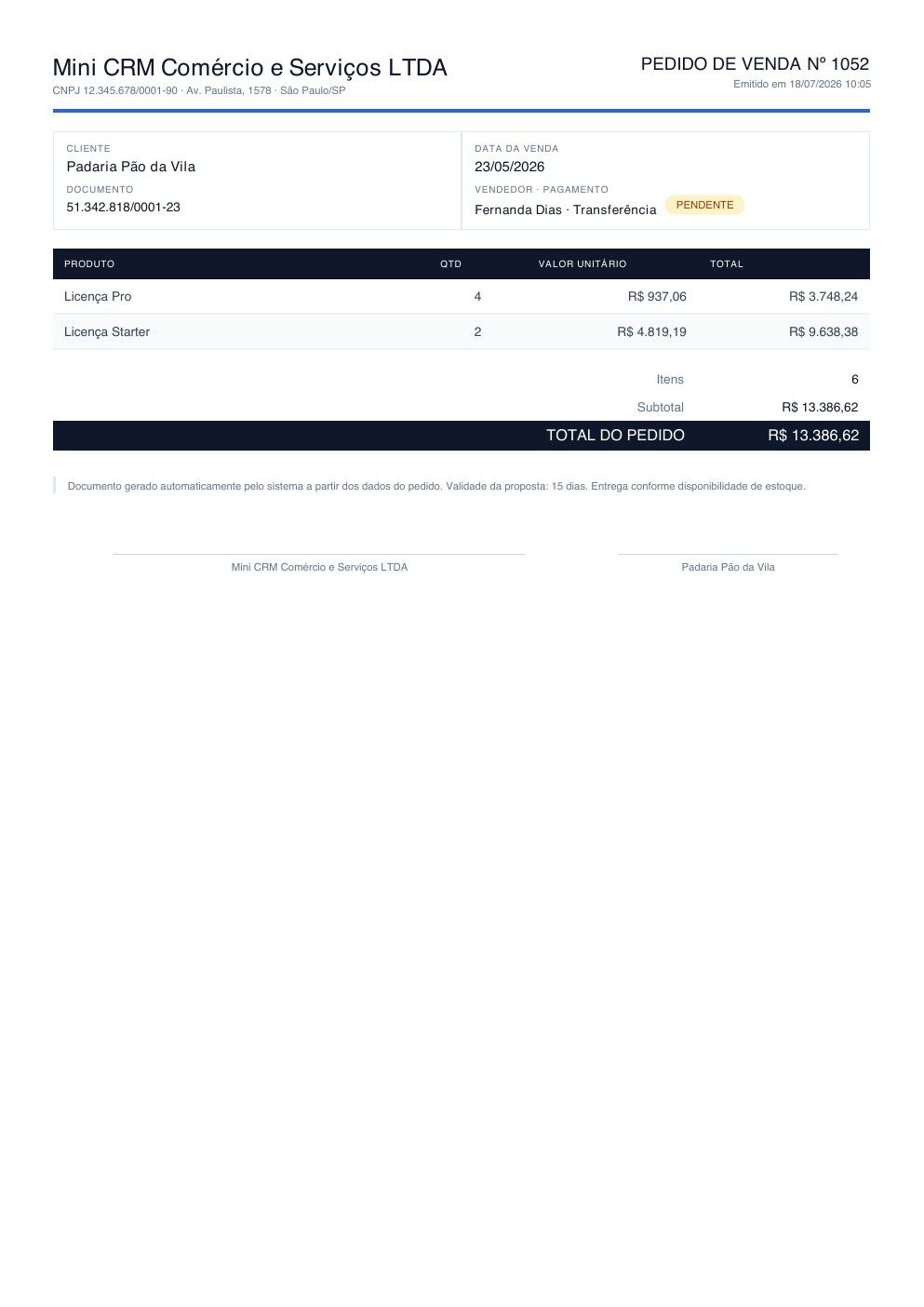 Documento gerado pelo MadBuilder